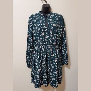 Miss Selfridge Keyhole Floral Print Long Sleeve